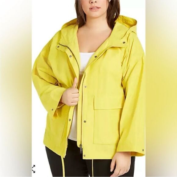 Eileen Fisher Women's Yellow Hooded Jacket, XL - Picture 1 of 16